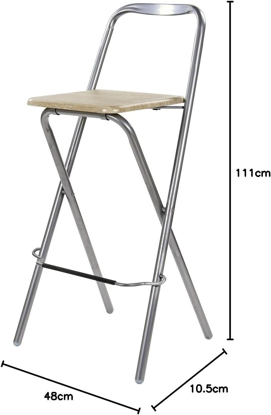Folding Bar Stool Natural PVC Seat – Compact Kitchen & Home Chair