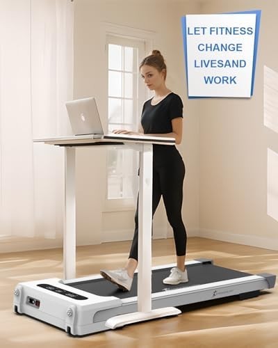 Ultra-Quiet Under Desk Walking Pad 0.8–8km/h Slim Treadmill w/ LED & Remote