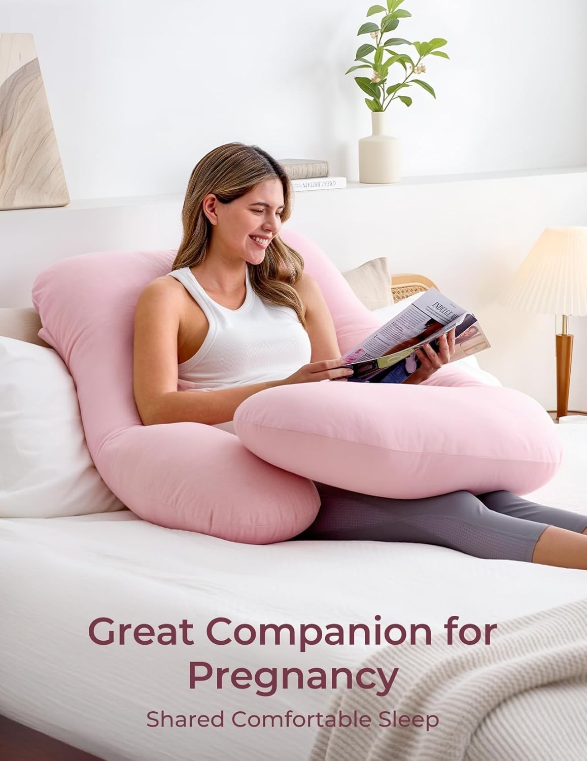 U Shaped Pregnancy Pillow 57" Full Body Support Back Belly Hip Pain Relief