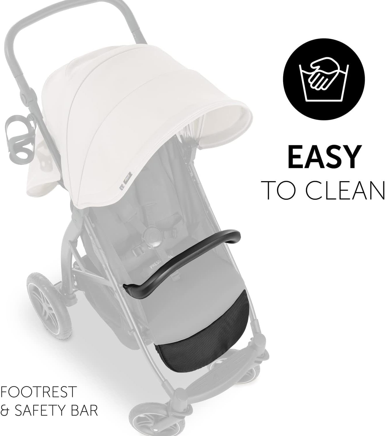 All Terrain Baby Pushchair Rubber Wheels One Hand Fold Recline 22kg