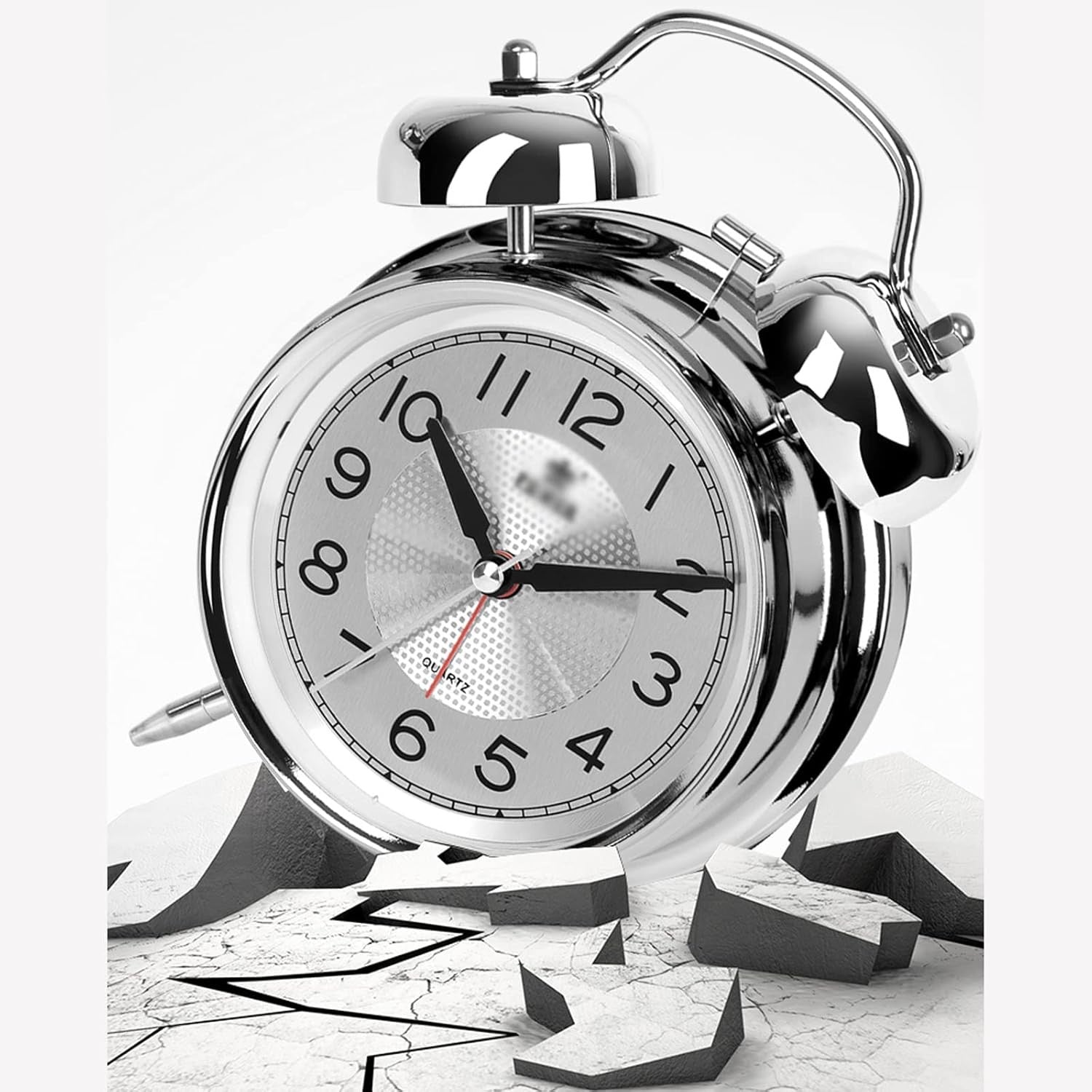 Loud Twin Bell Alarm Clock Small Retro Analog Night Light for Heavy Sleepers