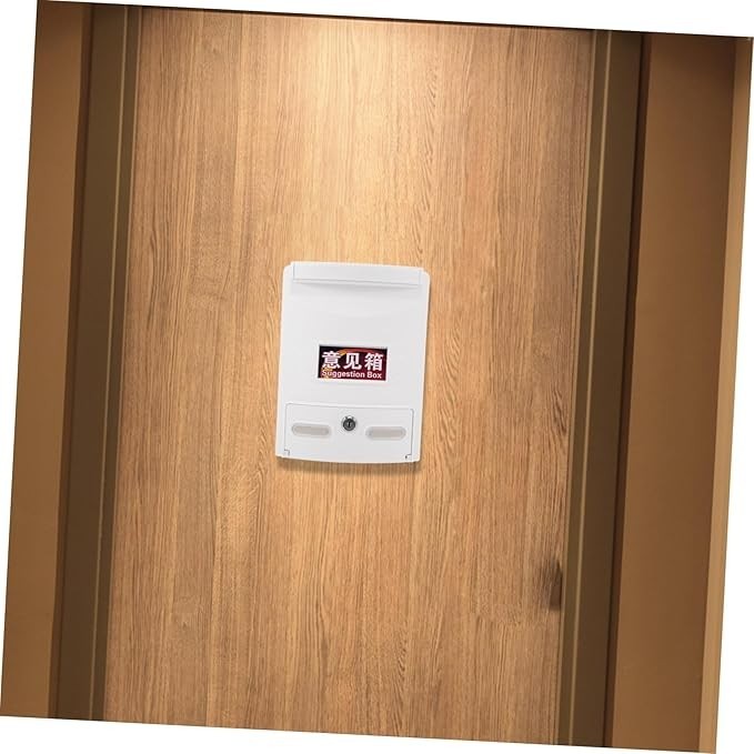 Wall Mounted Lockable Mailbox White Waterproof Plastic Letter Box 28.8x21.5x8cm
