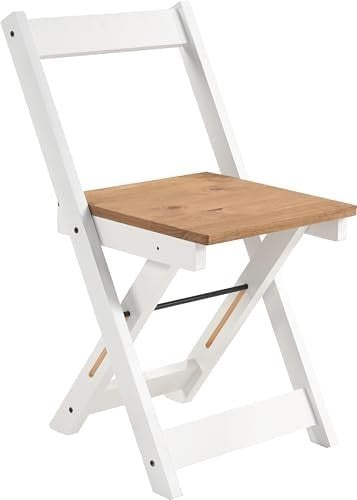 White Distressed Waxed Pine Butterfly Dining Set Table + 4 Chairs
