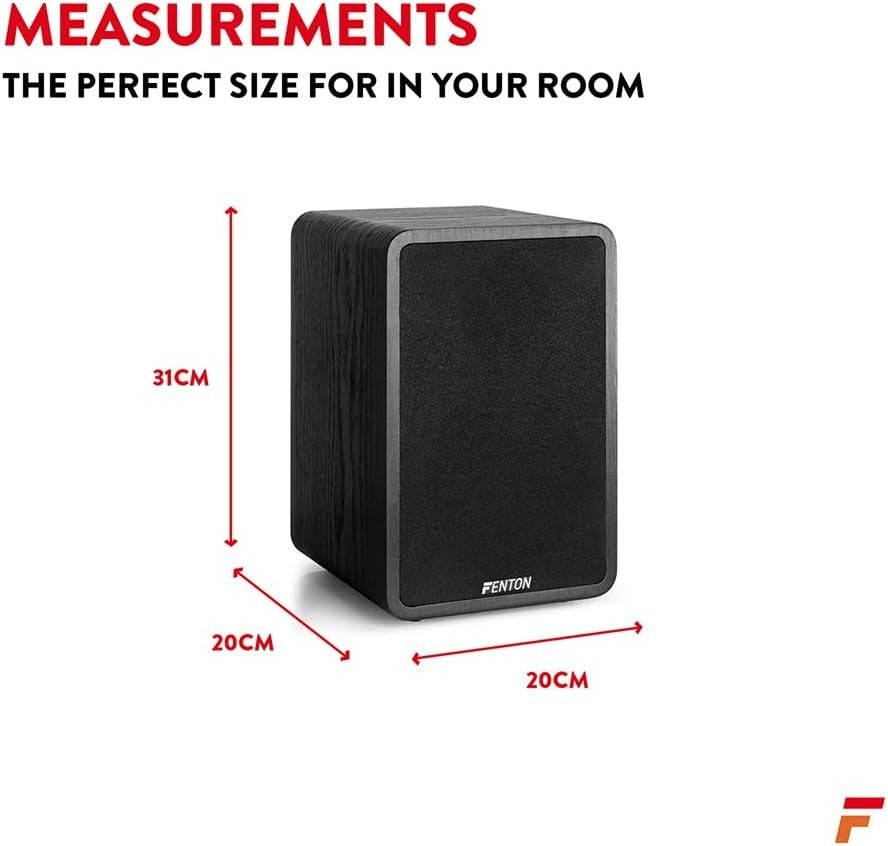 200W Wooden HiFi Bookshelf Speakers 6.5 Inch Stereo Home Audio Pair