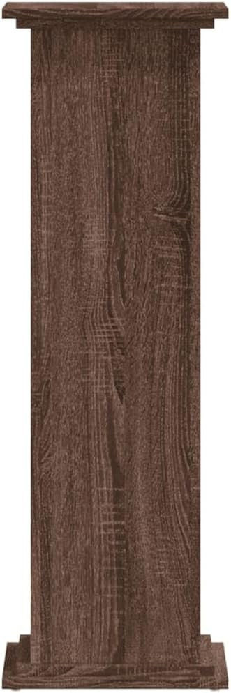 Tall Brown Oak Plant Stand 100cm Modern Wood Pedestal Table for Home Decor