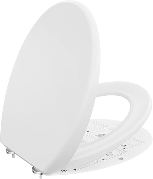 Luxury O Shape Soft Close Toilet Seat White Quick Release Heavy Duty 45x37.5cm