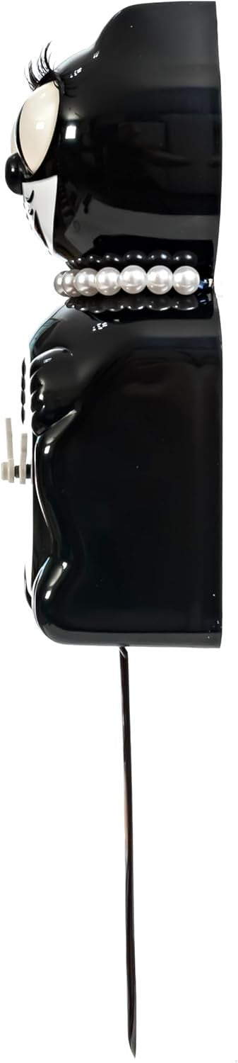 Black Cat Wall Clock Retro 15” Silent Eyes Moving Battery Operated Gift