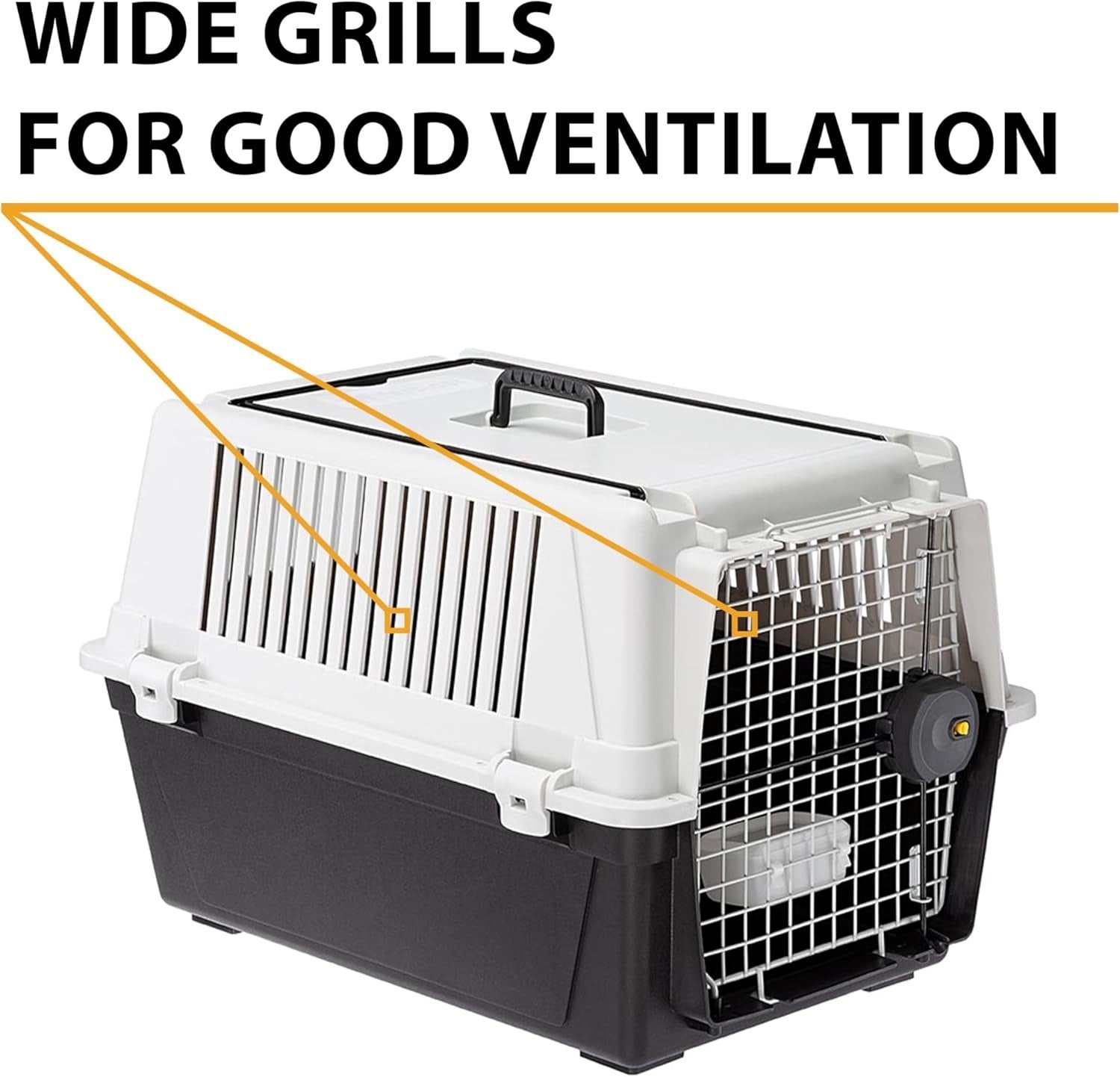 Medium Dog Travel Kennel 68x49x45.5cm Lockable Plastic Crate with Ventilation