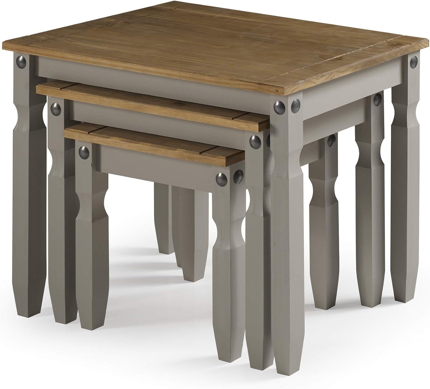 Pine Grey Wood End Side Table Rectangular 53cm H Bedroom Living Room Storage