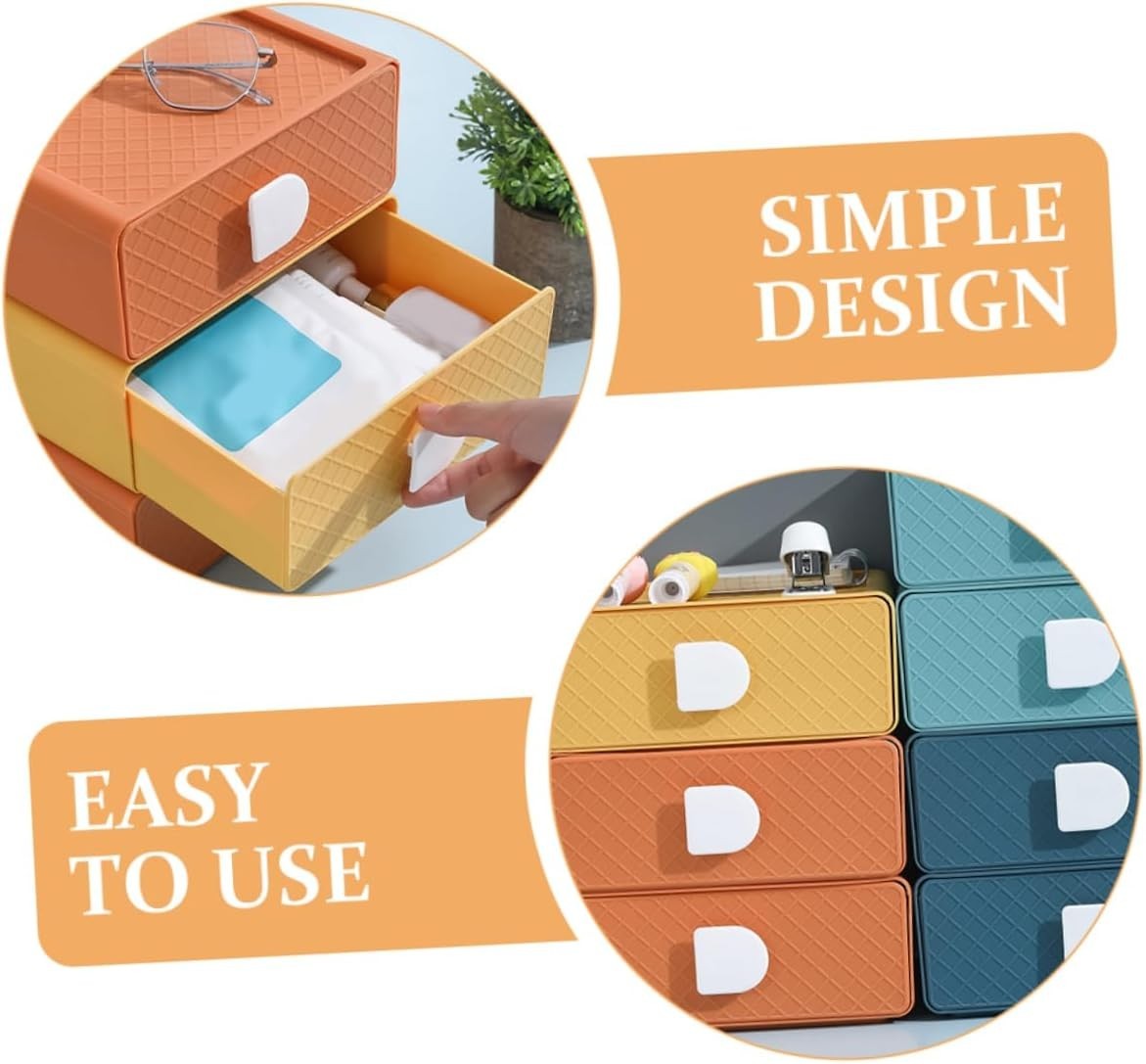 Desk Organizer Drawer Storage Box Stationery Makeup Holder 4-Tier