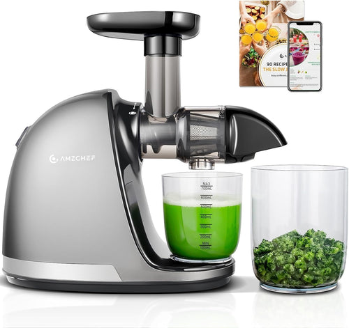 Cold Press Slow Juicer Whole Fruit Masticating High Yield Easy Clean BPA Free