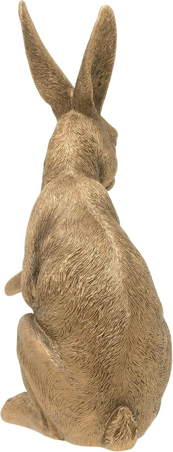 Mother & Baby Hare Figurine Bronze Resin Ornament 25cm Garden Home Decor Gift
