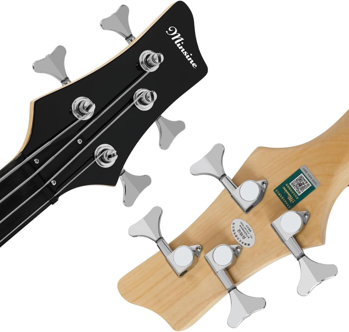 Full Size 4 String Electric Bass Guitar Starter Kit P Style White