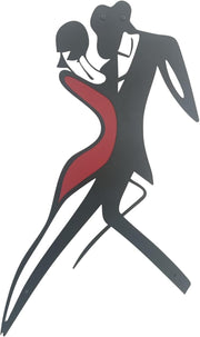 Modern Metal Wall Art Dancing Couple 41cm Abstract Decor