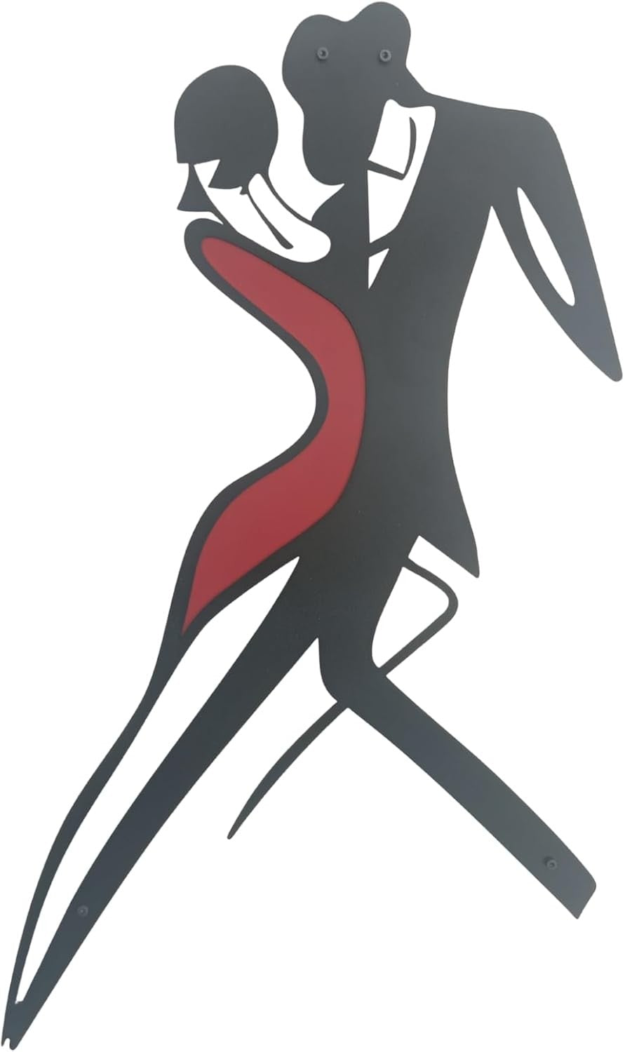 Modern Metal Wall Art Dancing Couple 41cm Abstract Decor