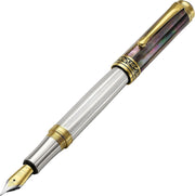 Luxury Black Mother of Pearl Fountain Pen Fine Nib Refillable 148mm
