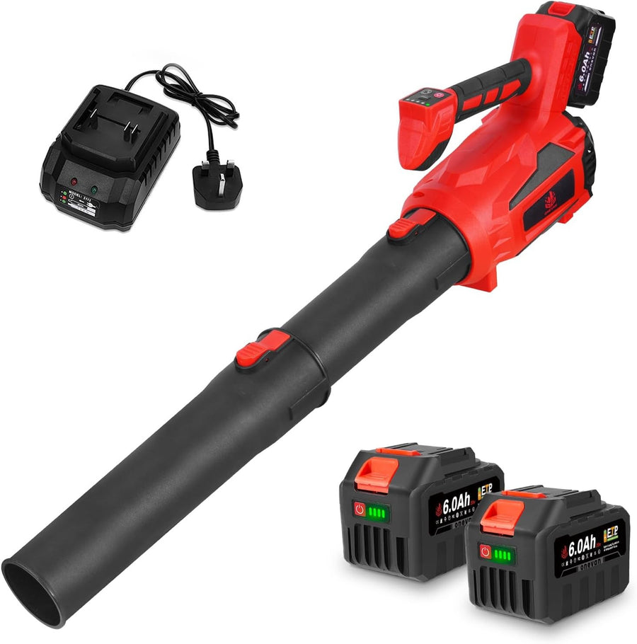 Cordless Leaf Blower 6-Speed Turbo 136MPH 318CFM Brushless 2 Batteries