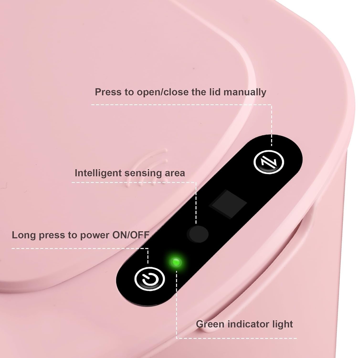 2.6G Touchless Motion Sensor Trash Can | Smart Bathrom Waste Bin