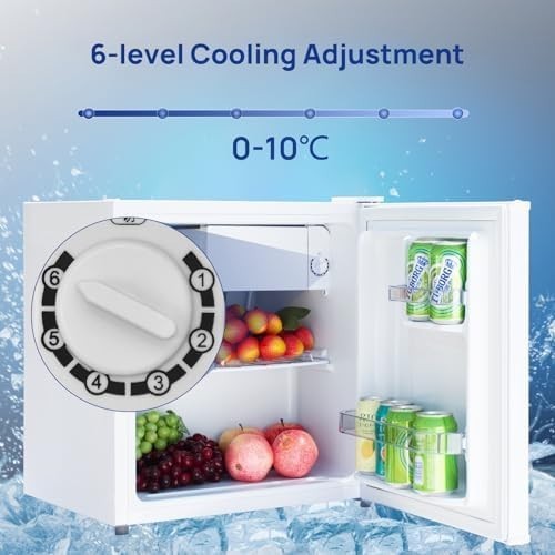 48L Mini Fridge Quiet Countertop Table Top Cooler Reversible Door