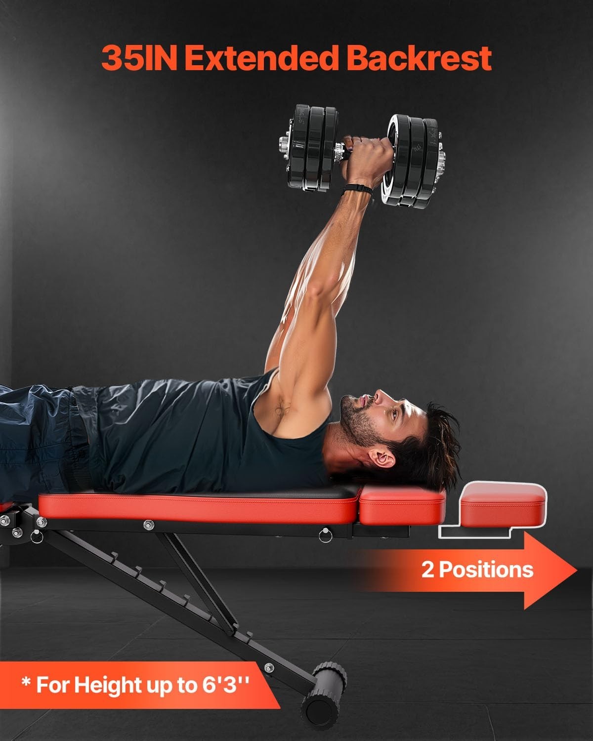 Adjustable Folding Weight Bench 660lb Incline Decline Full Body Home Gym