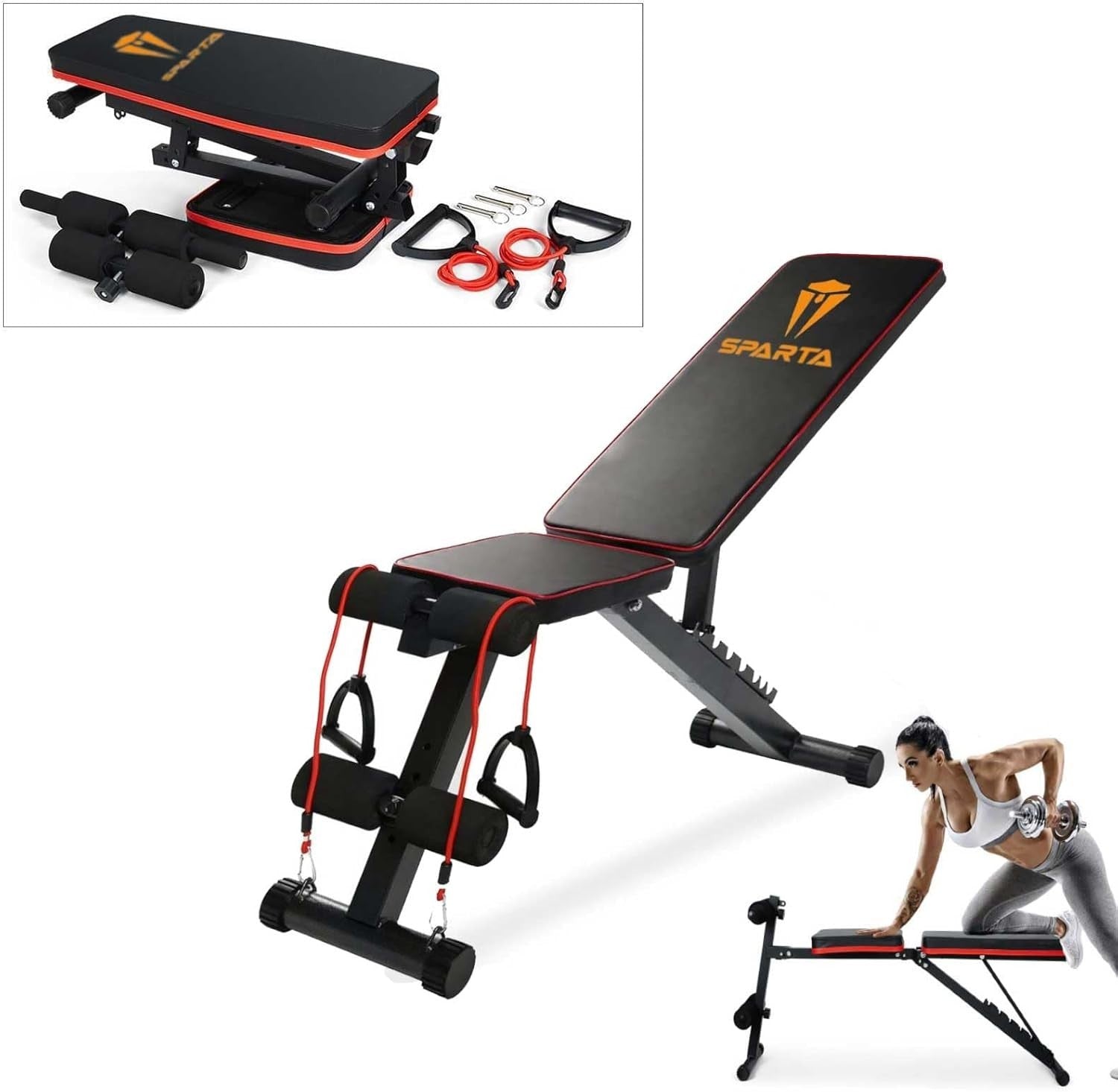 Adjustable Weight Bench 250KG Foldable Home Gym Incline Decline