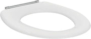 White Toilet Seat Stainless Steel Lid Durable Modern Easy Clean