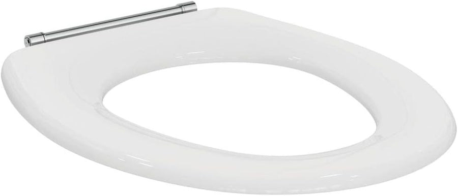 White Toilet Seat Stainless Steel Lid Durable Modern Easy Clean
