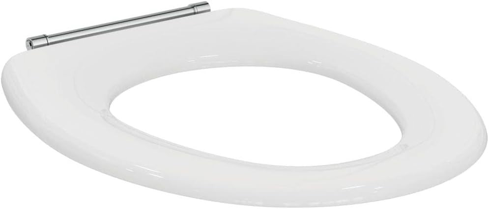 White Toilet Seat Stainless Steel Lid Durable Modern Easy Clean