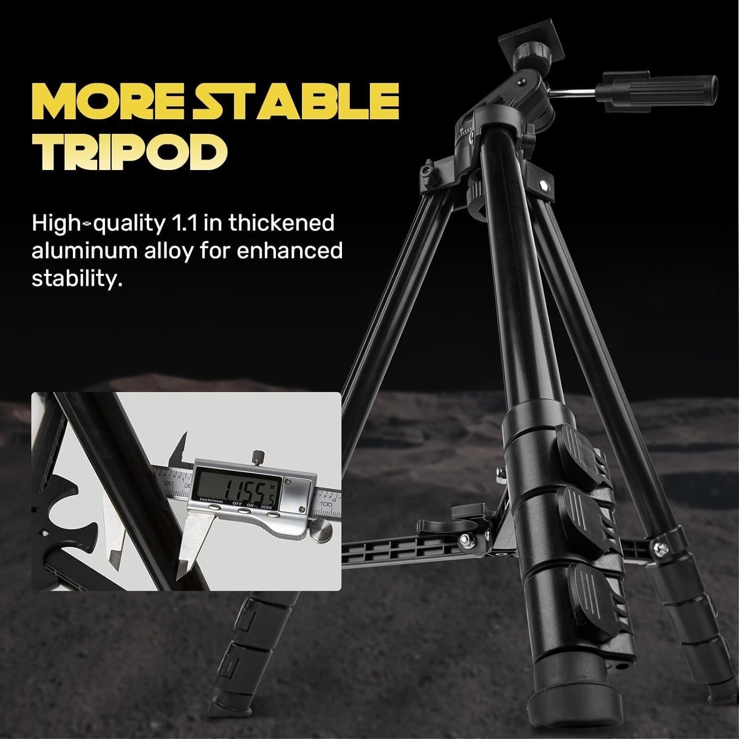 80mm Aperture 500mm Refractor Telescope for Adults & Kids with Tripod - Black