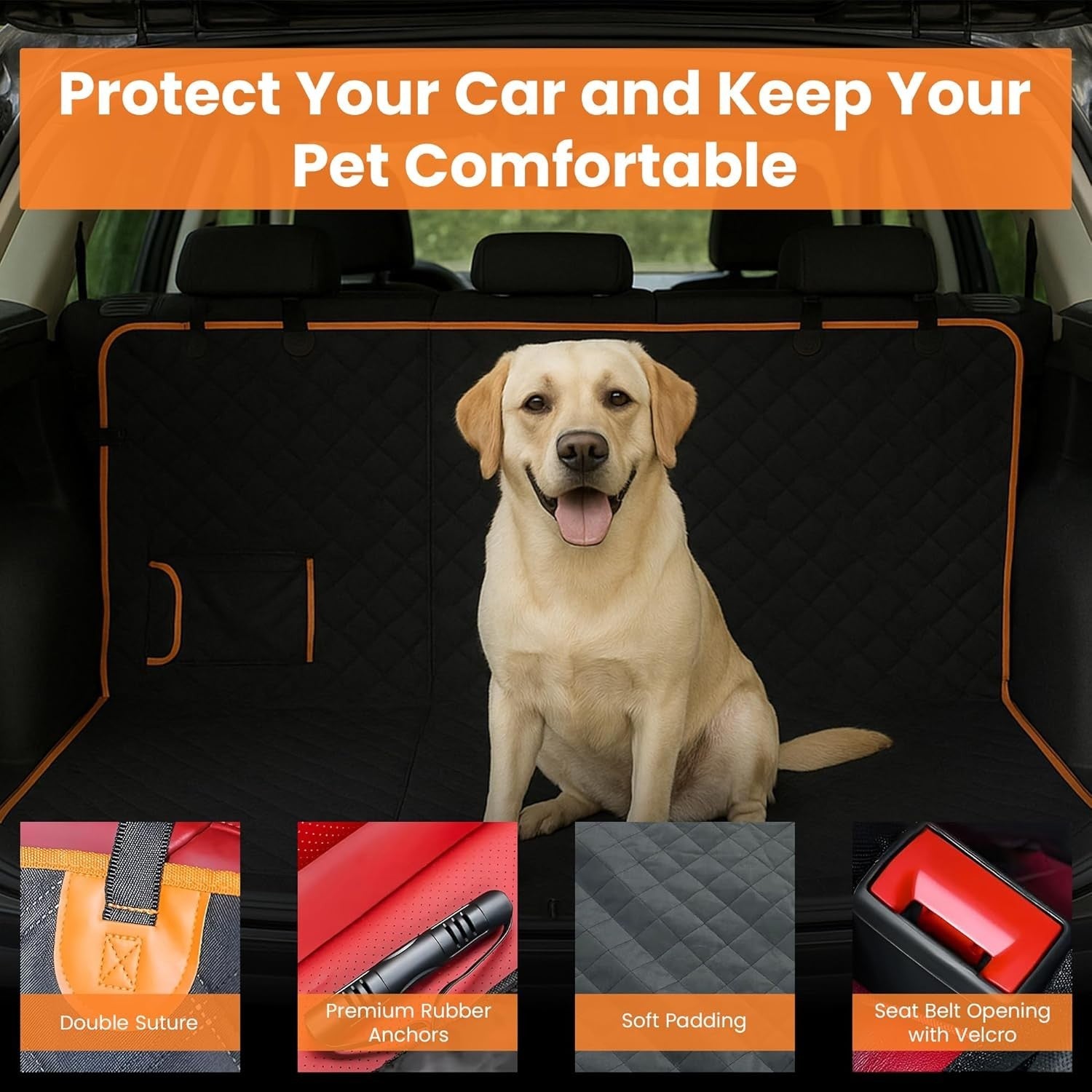Waterproof Dog Car Seat Cover Hammock Mesh Window Scratchproof SUV