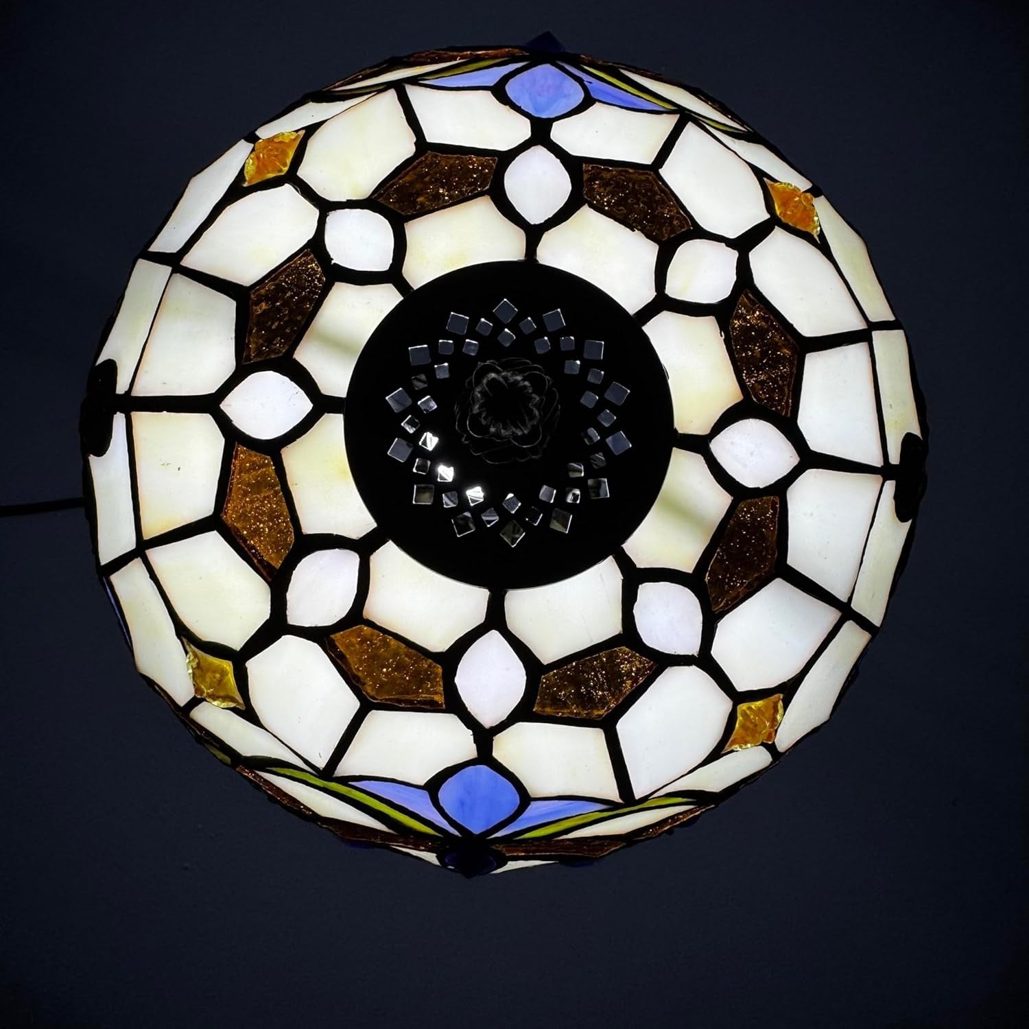Tiffany Style Table Lamp Stained Glass Antique Design 42cm E27