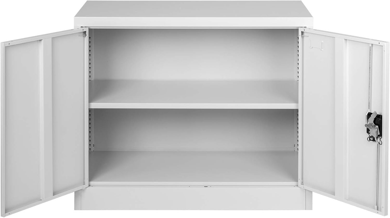 Metal Lockable Office Storage Cabinet with Adjustable Shelf, 90x90x40cm