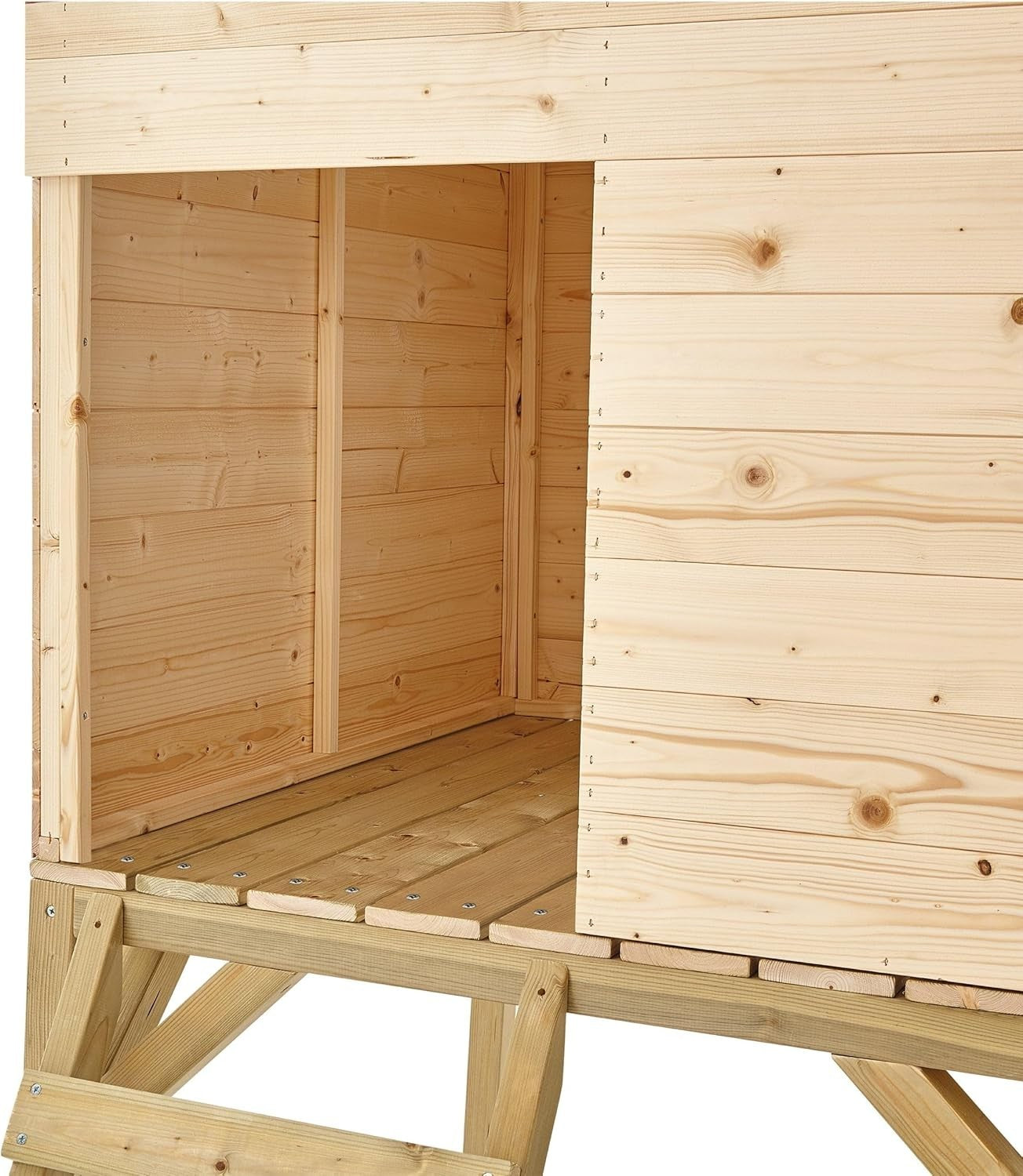 Wooden Tower Kids Playhouse Outdoor w 1.2m Slide Garden Wendy