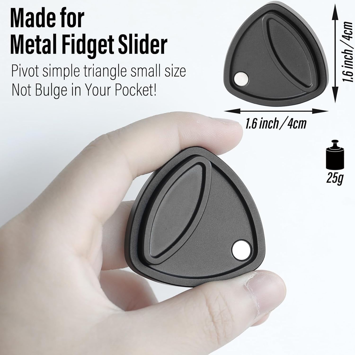Black Triangle Magnetic Fidget Coin Silent Clicker Focus EDC