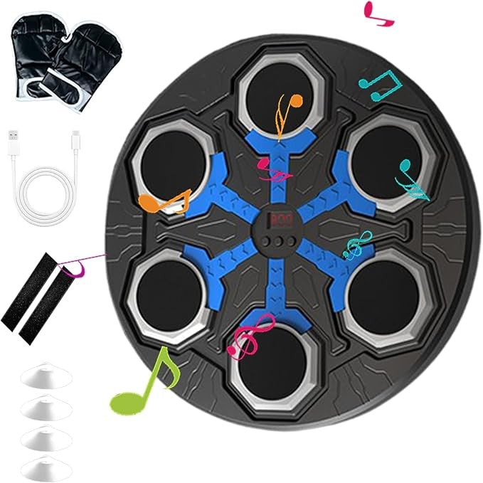 Music Boxing Machine Wall Mount LED Punch Trainer With Gloves Smart Target
