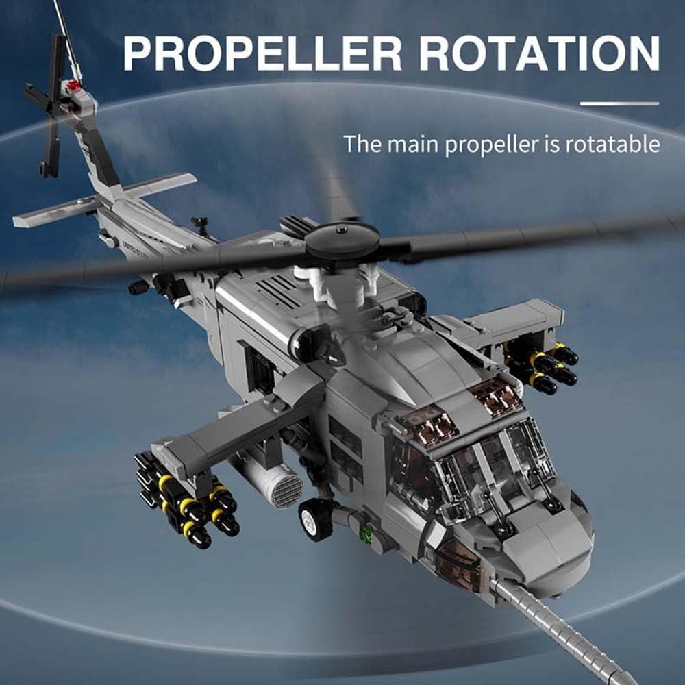 Military UH-60 Armed Helicopter Building Blocks Kit 1159 pcs Model Toy