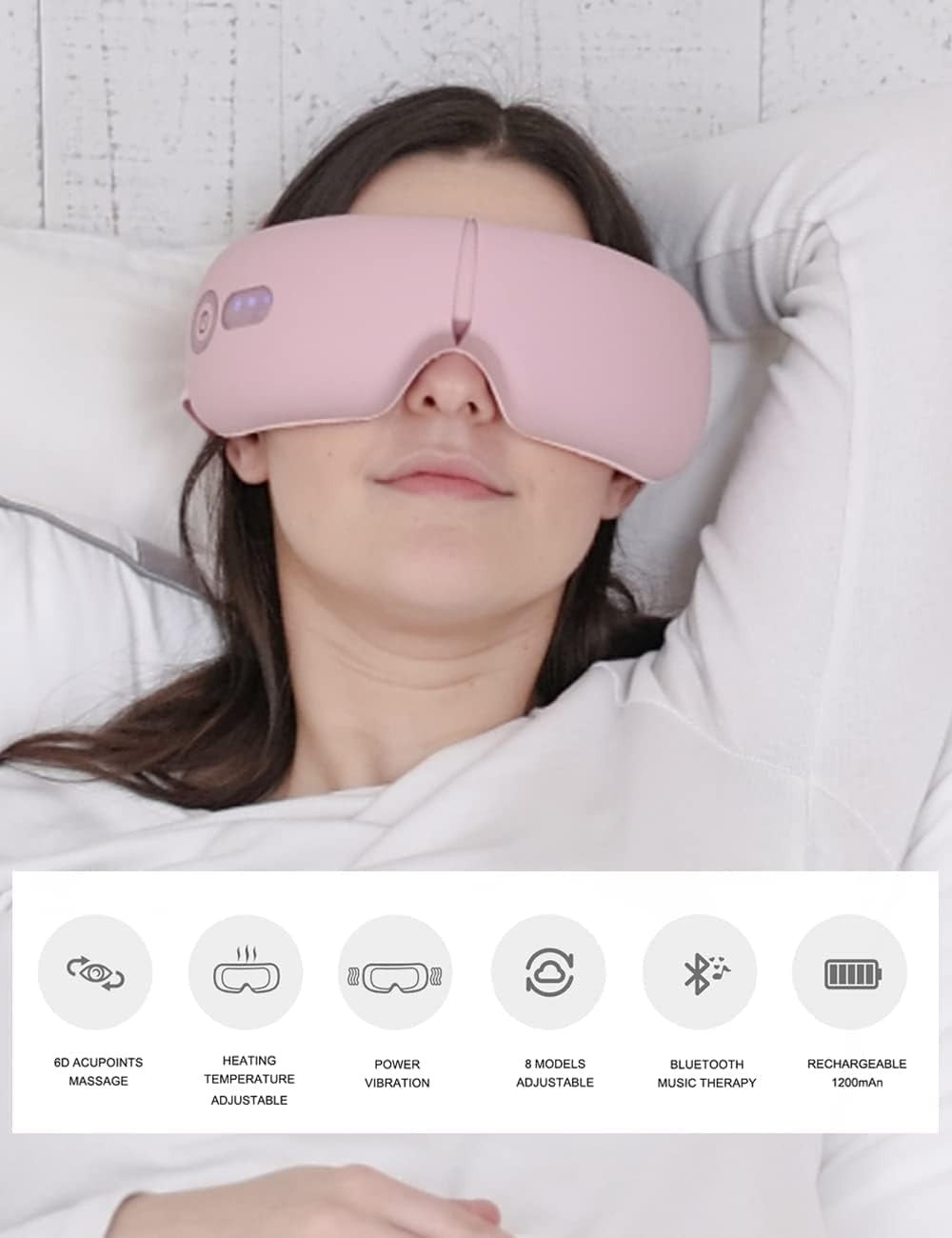 Heated Eye Massager Mask for Migraines Strain Dark Circles