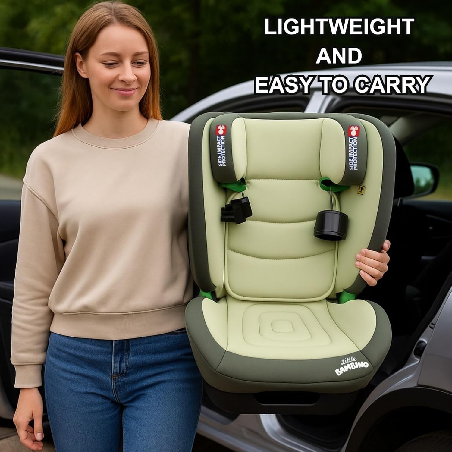 i-Size Kids Car Booster Seat ISOFIX 100–150cm Side Impact Cup Holder