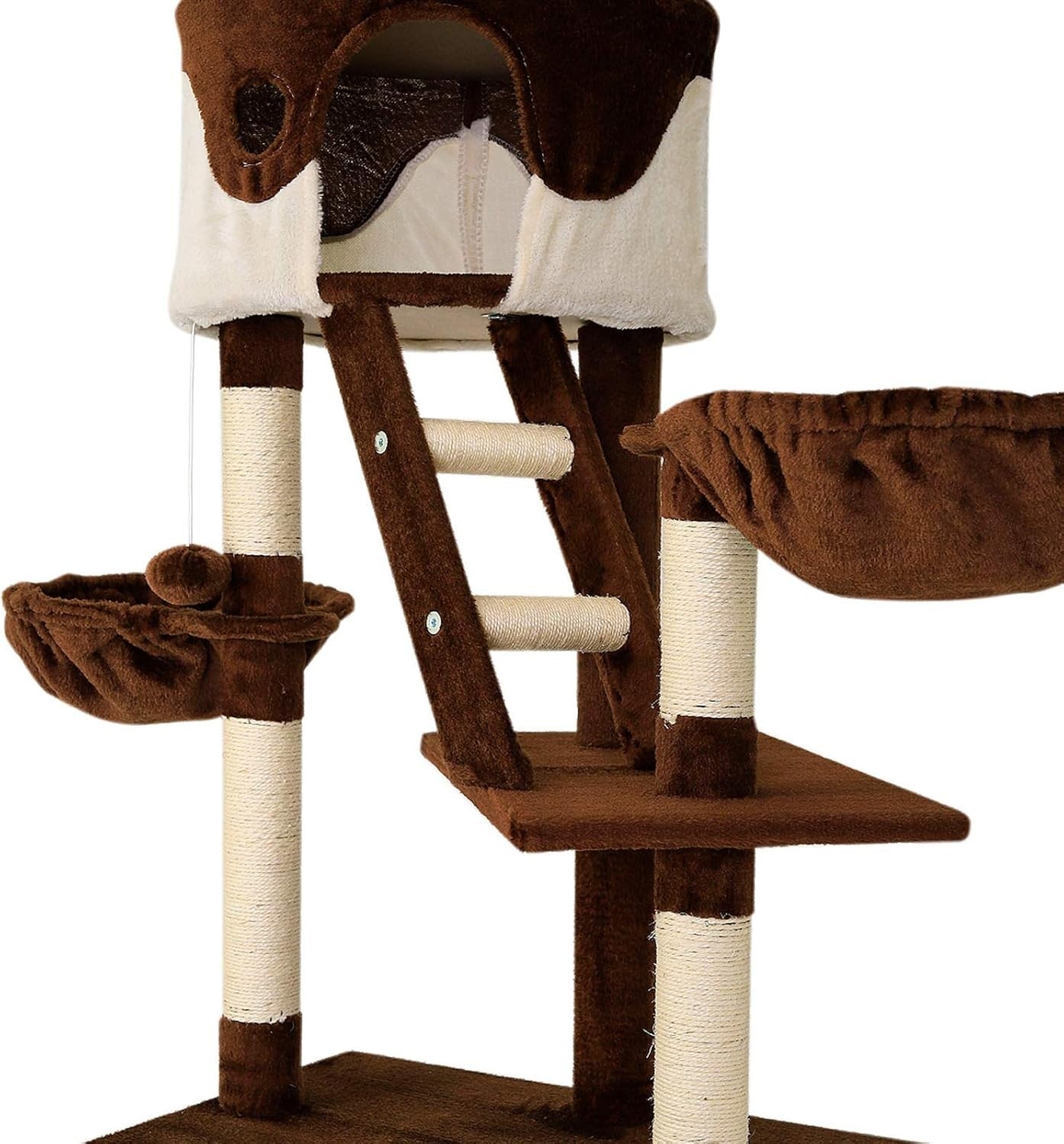 Floor to Ceiling Cat Tree 240–260cm Adjustable Scratching Tower Activity Centre