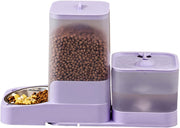 2 in 1 Automatic Cat Feeder Water Fountain 3L Food 2L Tank USB Purple