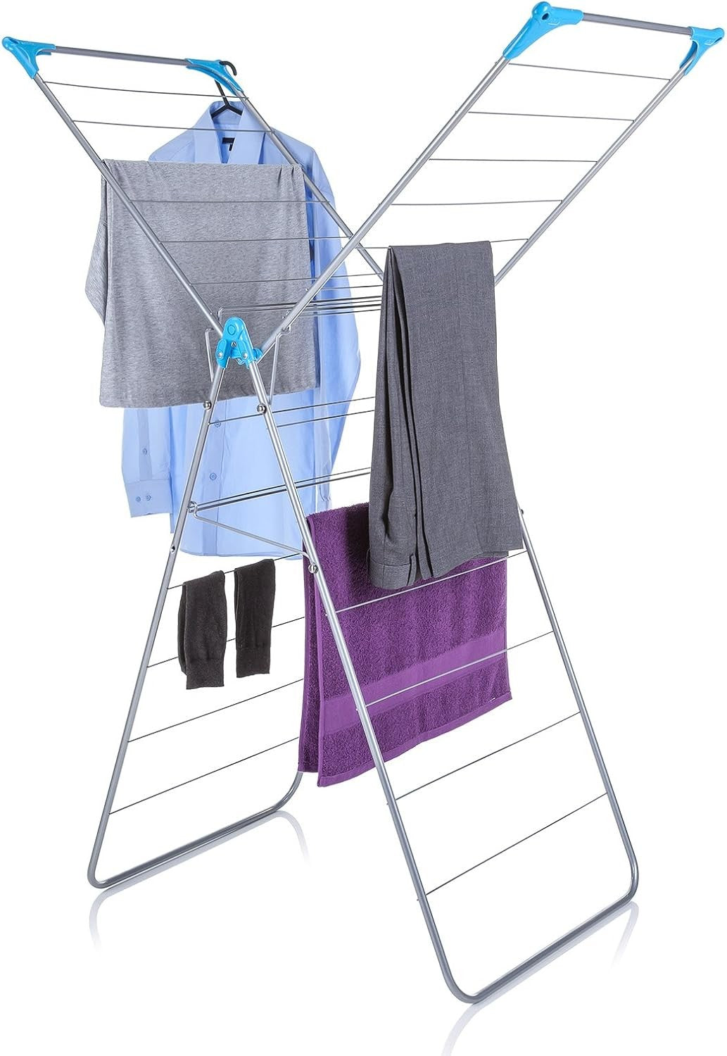 Winged Clothes Airer Folding Indoor Drying Rack Large Capacity Space Saving