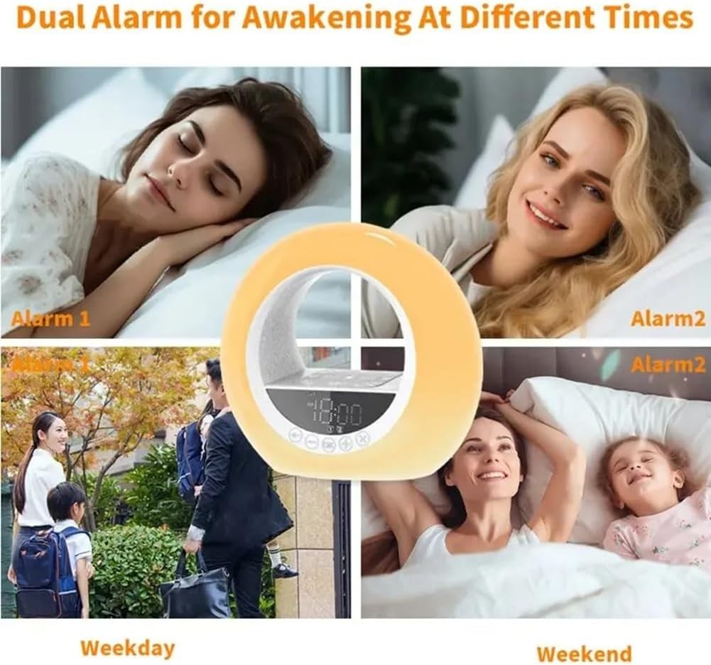 Sunrise Alarm Clock Wake Up Light LED Sleep Aid Night Light Heavy Sleepers
