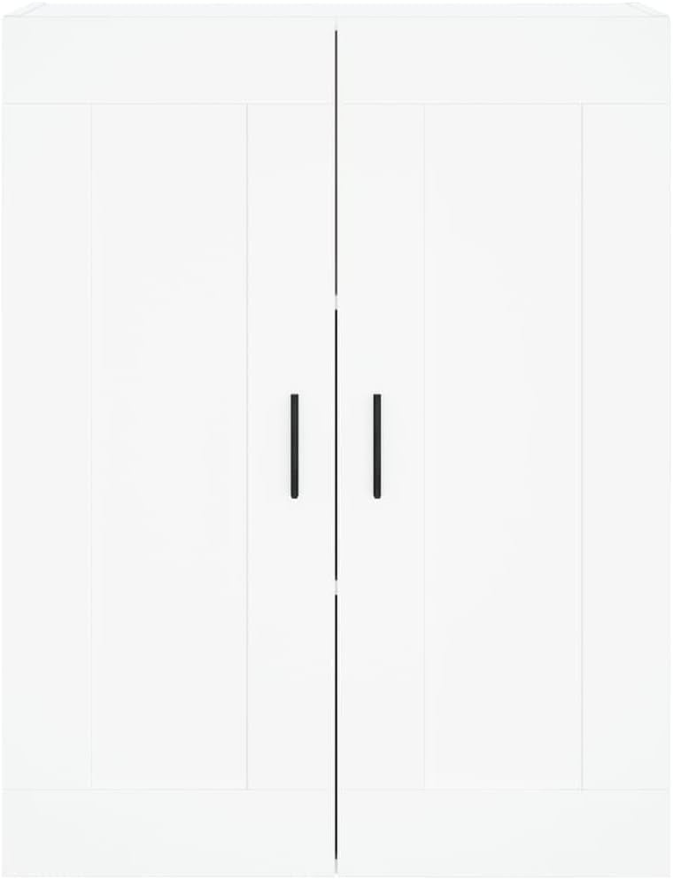 Wall Mounted White Cabinet 3 Compartments Durable Storage 34x69.5x90cm