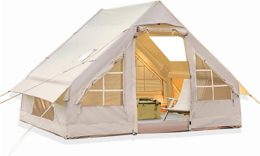 Beige Inflatable Family Camping Tent 2-4-6 Person – Quick Setup