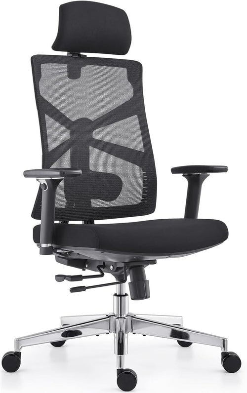Ergonomic Office Chair Mesh Back High-Back Adjustable Lumbar Support Swivel Desk