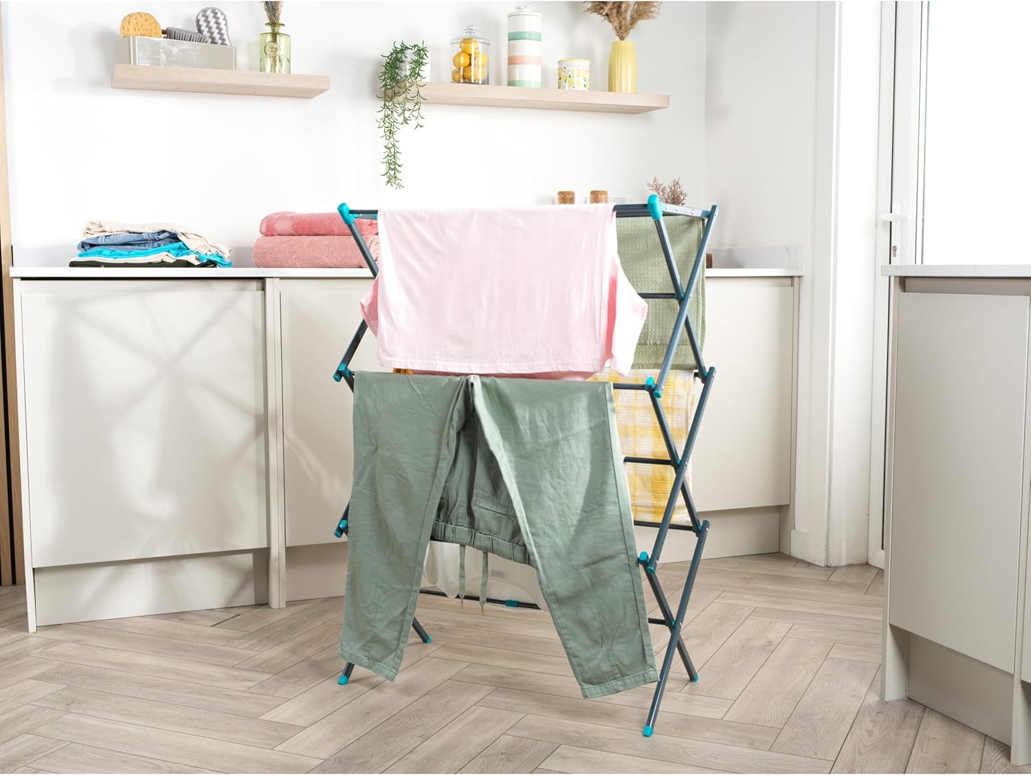 Expandable Clothes Airer 3 Tier Folding Drying Rack Indoor Space Saving