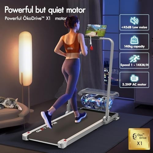Foldable Home Treadmill 3.2HP 4% Incline Shock Absorbing Belt