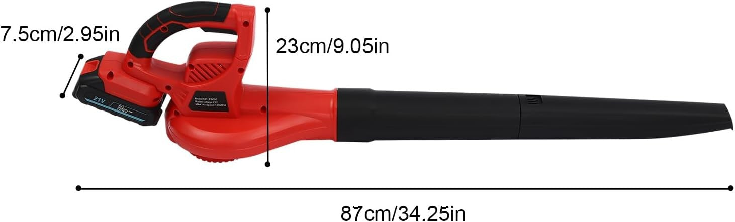 Cordless Leaf Blower 2 Batteries Lightweight Lithium Electric Garden Cleaner