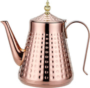 Copper Stainless Steel Teapot 54oz 1.6L w/ Infuser Hammered Finish