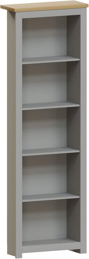5 Tier Grey Oak Ladder Bookcase – Tall Modern Display Storage Shelf Unit 175cm